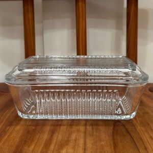 Pasabahce Clear Glass Butter Dish Refrigerator Dish
